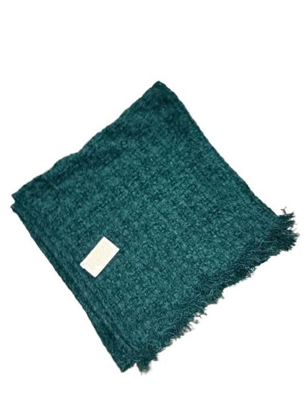 Boyne Valley Weavers Throw Blanket Green Chenille Fringe Ireland